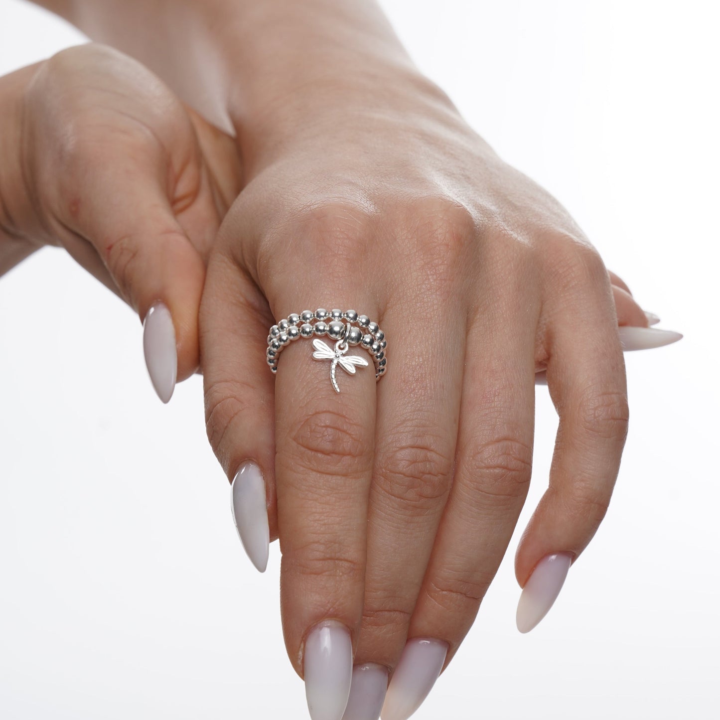 Dragonfly Charm Ring, Sterling Silver Ring