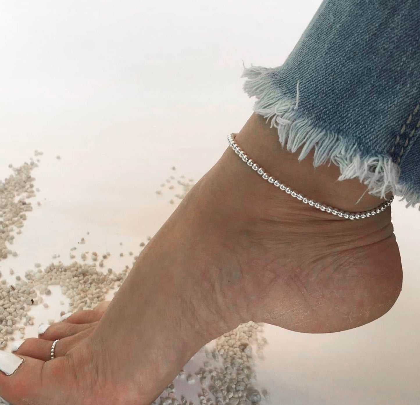 Silver Stretch Anklet, Sterling Silver Anklet, Ankle Bracelet, Anklet